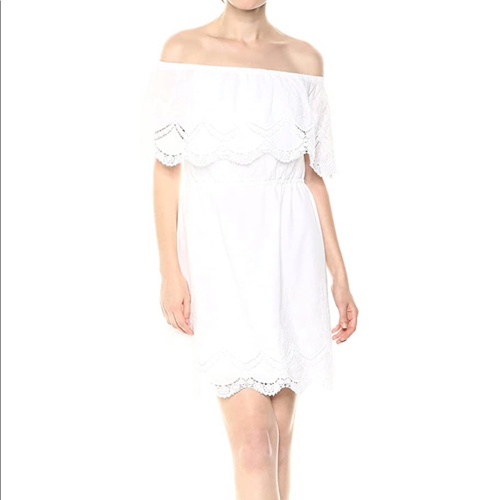 Kensie white off the shoulder cotton dress